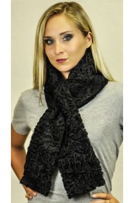 Black karakul fur scarf